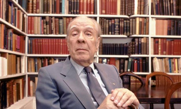 Borges en la Biblioteca Nacional de Buenos Aires.