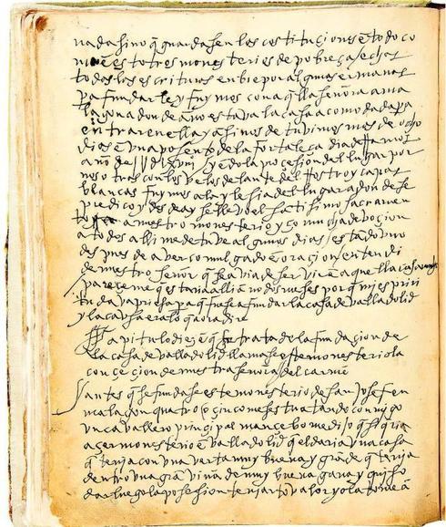 Manuscrito autógrafo de una carta de santa Teresa