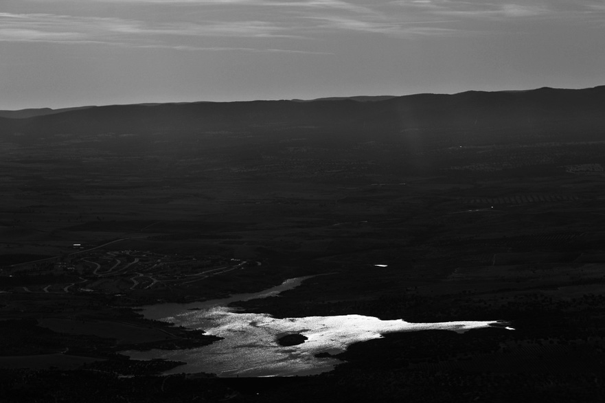 Embalse de Castrejón (Toledo). Foto en B/N.