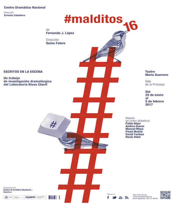 Cartel de la obra #malditos16, de Fernando J. López