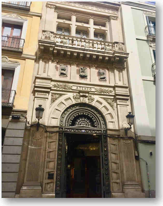 3.	Ateneo científico, literario y artístico. Edificio de estilo modernista según proyecto de los arquitectos Enrique Fort y Luis de Landecho (1884).