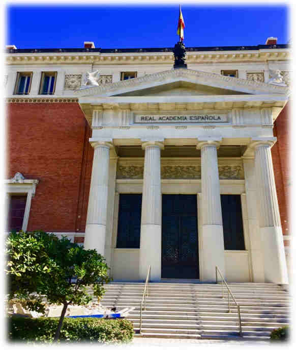 6.	Fachada de la Real Academia Española. Edificio del arquitecto Miguel Aguado de la Sierra (1894). Estilo clasicista.